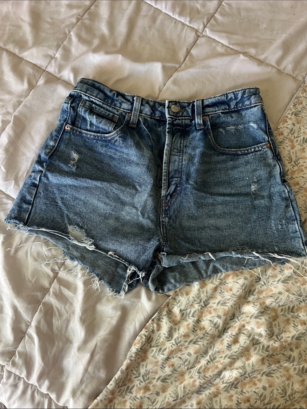 wild fable Distressed Blue Denim Cutoff Shorts